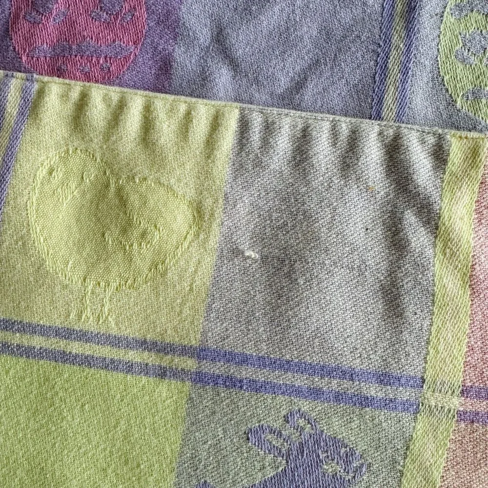 Blossoms & Blooms Y2K Easter Placemats Set of 4 Pastel Bunny Egg Plaid
